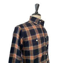 Load image into Gallery viewer, Shaggy Flannel Shirt, Blue &amp; Beige Plaid
