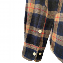 Load image into Gallery viewer, Shaggy Flannel Shirt, Blue &amp; Beige Plaid
