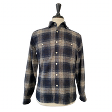 Load image into Gallery viewer, Tweedy Flannel Shirt, Blue &amp; Gray Plaid
