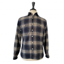 Load image into Gallery viewer, Tweedy Flannel Shirt, Blue & Gray Plaid