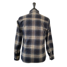 Load image into Gallery viewer, Tweedy Flannel Shirt, Blue & Gray Plaid