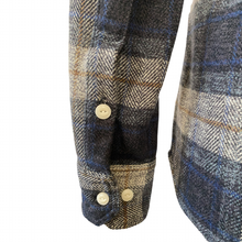 Load image into Gallery viewer, Tweedy Flannel Shirt, Blue &amp; Gray Plaid
